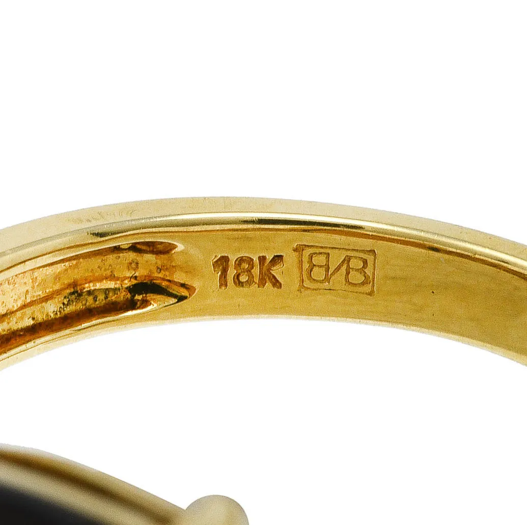 Contemporary Citrine Moonstone 18 Karat Yellow Gold Gemstone Ring
