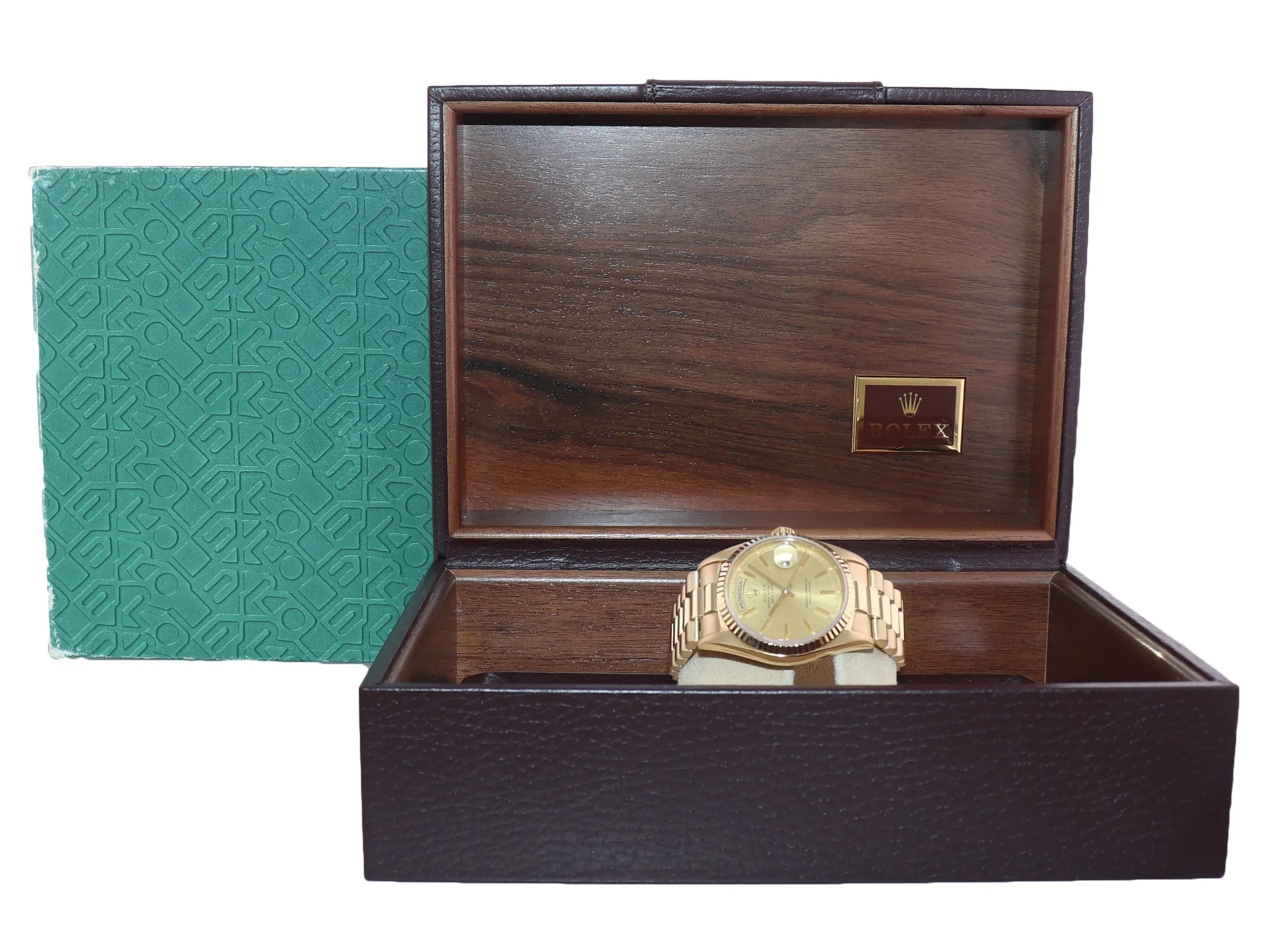 Copy of SERVICED Rolex President 36mm Champagne Double Quickset Yellow Gold Watc