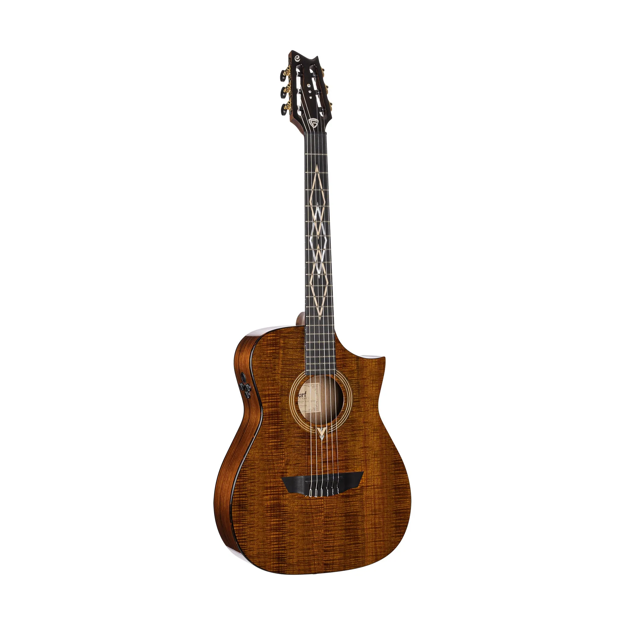 Cort LUXE-NYLON Frank Gambale Signature Nylon-String Acoustic Guitar w/Case, Brown