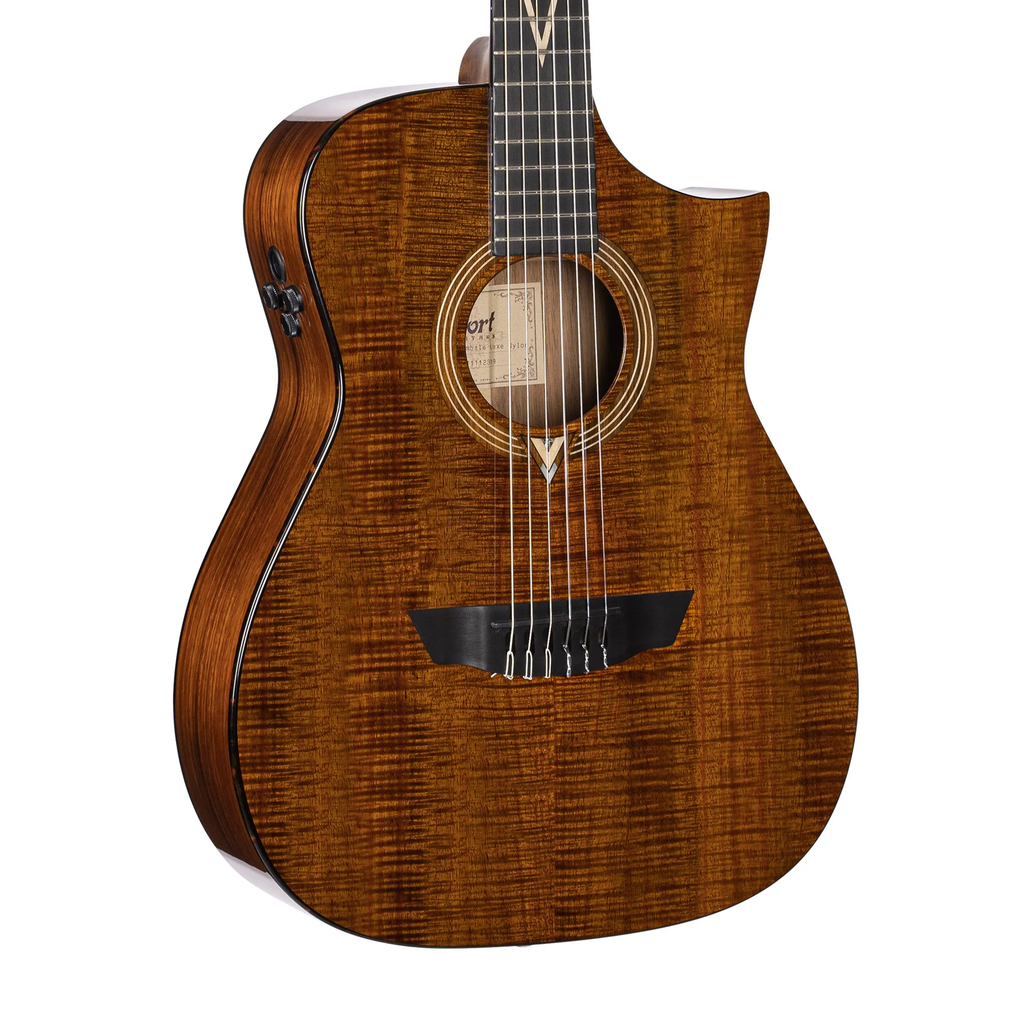 Cort LUXE-NYLON Frank Gambale Signature Nylon-String Acoustic Guitar w/Case, Brown