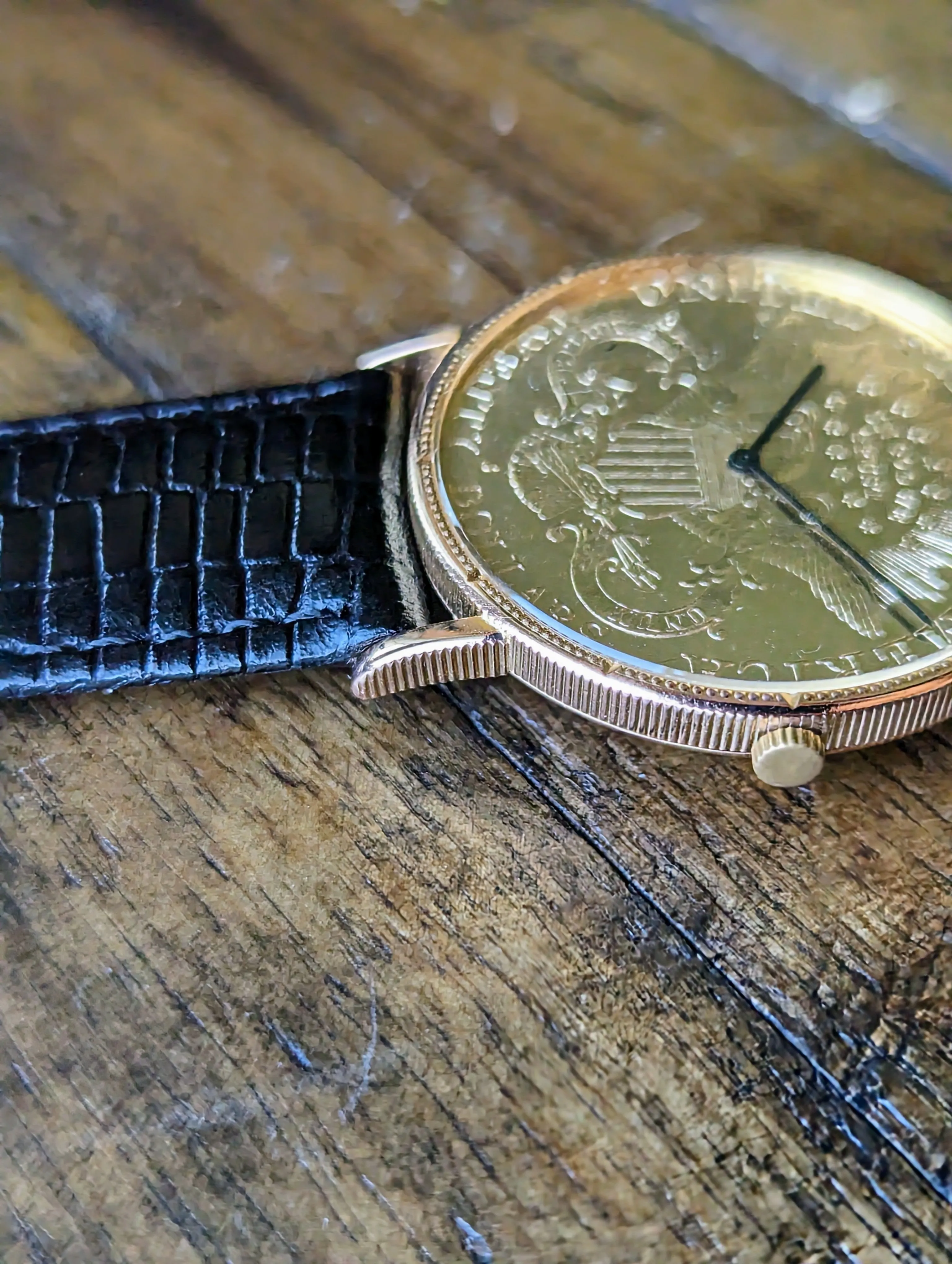 Corum 18kt yellow gold coin mechanical watch