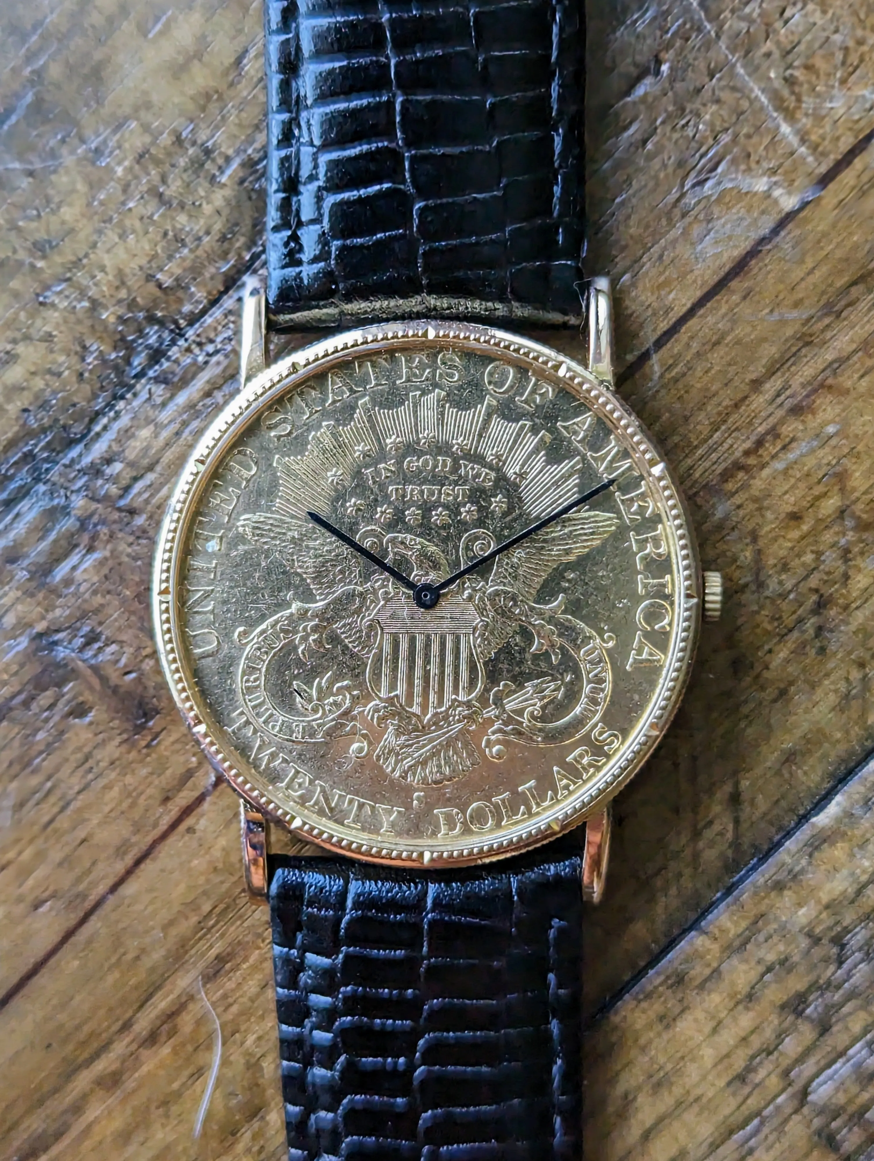 Corum 18kt yellow gold coin mechanical watch