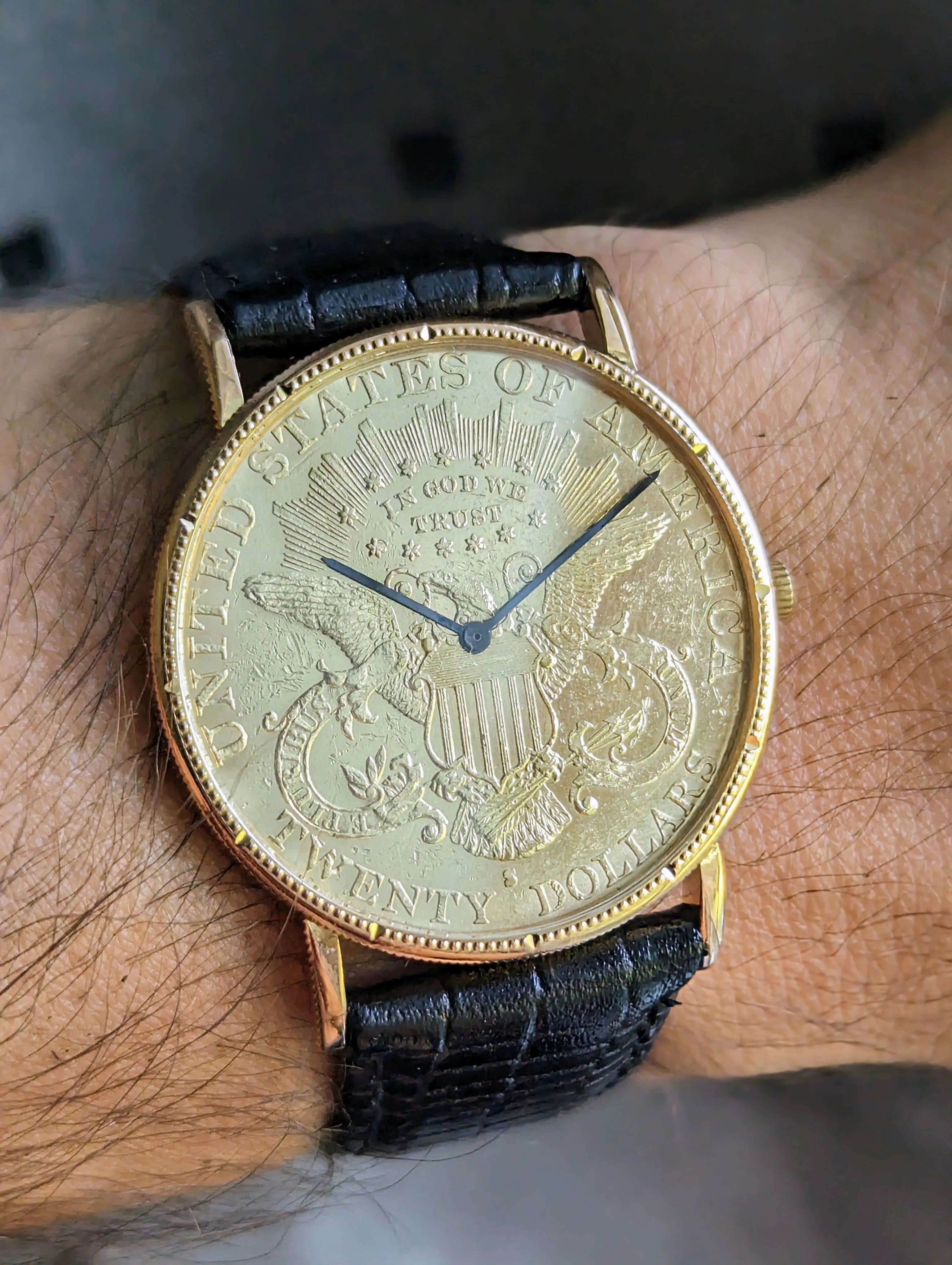 Corum 18kt yellow gold coin mechanical watch