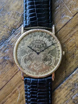 Corum 18kt yellow gold coin mechanical watch