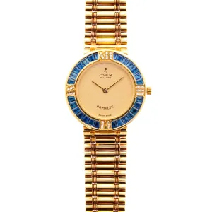 Corum Yellow Gold Romulus Bamboo Watch with Sapphires
