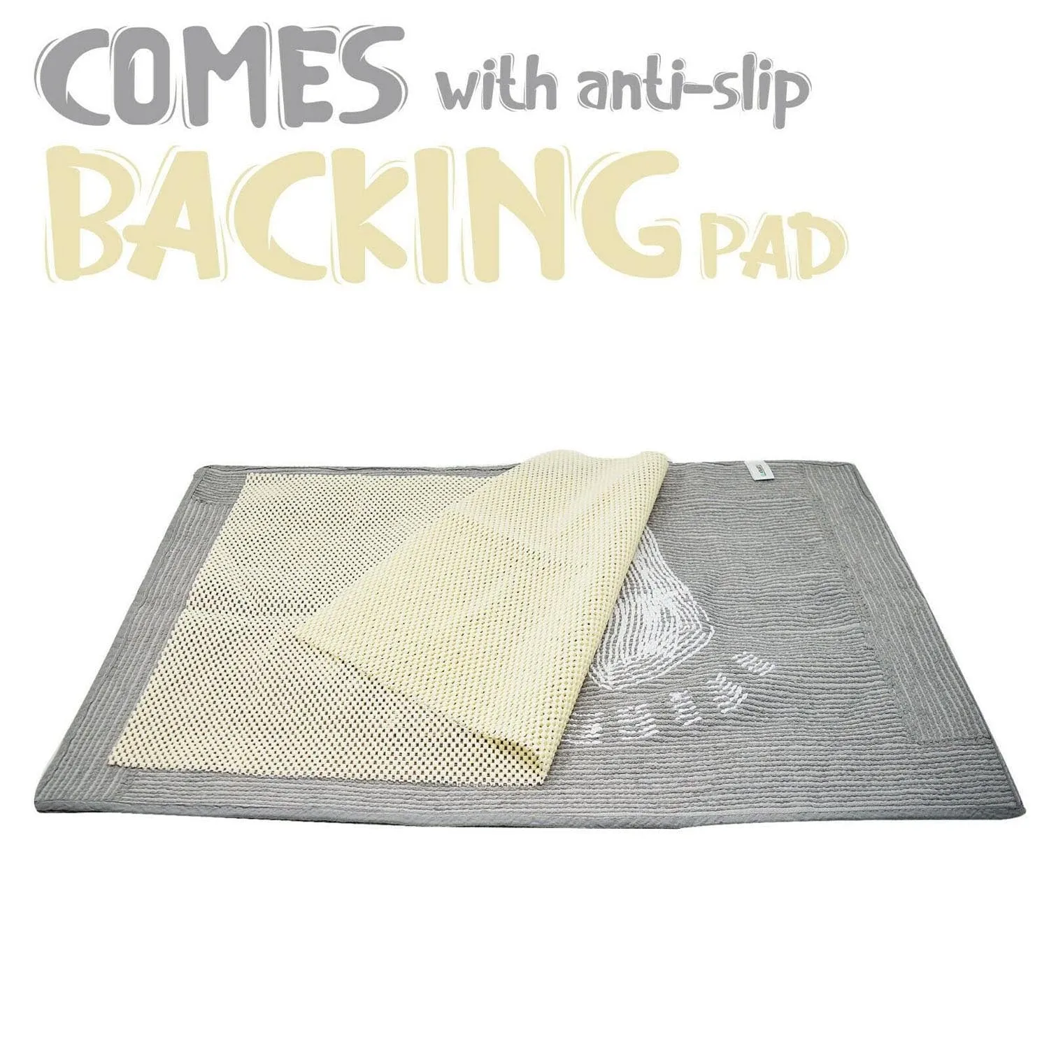 Cotton Bath Mats 2000gsm Non Slip Bathroom Rug with Feet