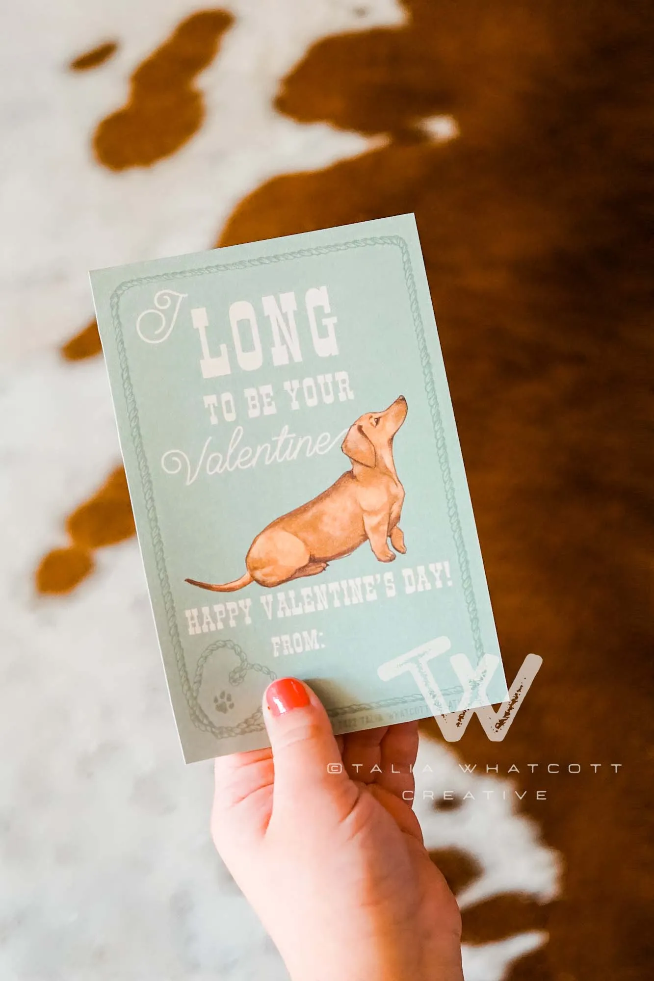 Cow Dogs Valentine Cards Digital Printable
