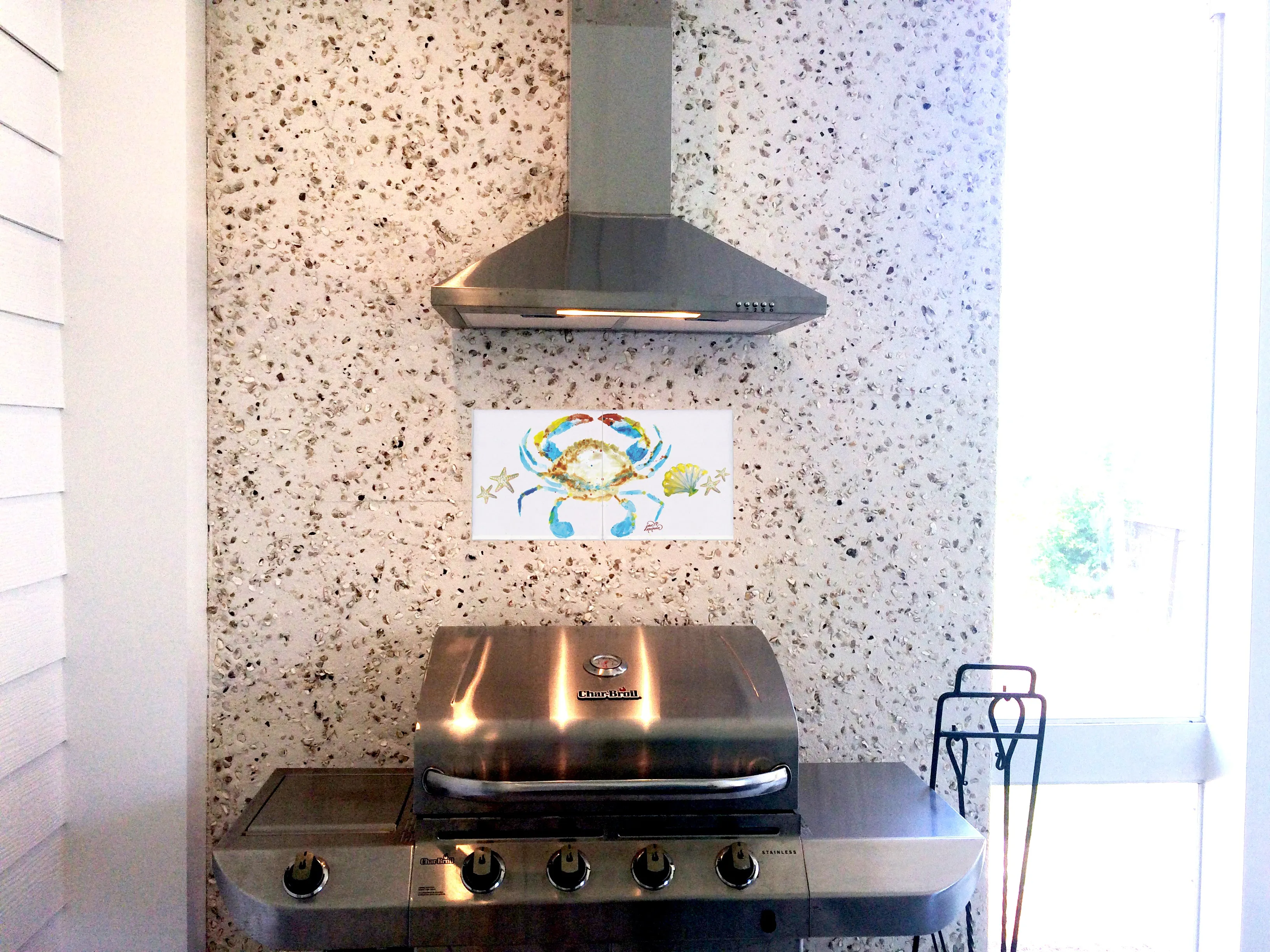 Crab & Shells Tile Mural, High Quality (won't fade), Indoor or Outdoor, Beach Wall Tiles, Backsplash, Shower, Mosaic