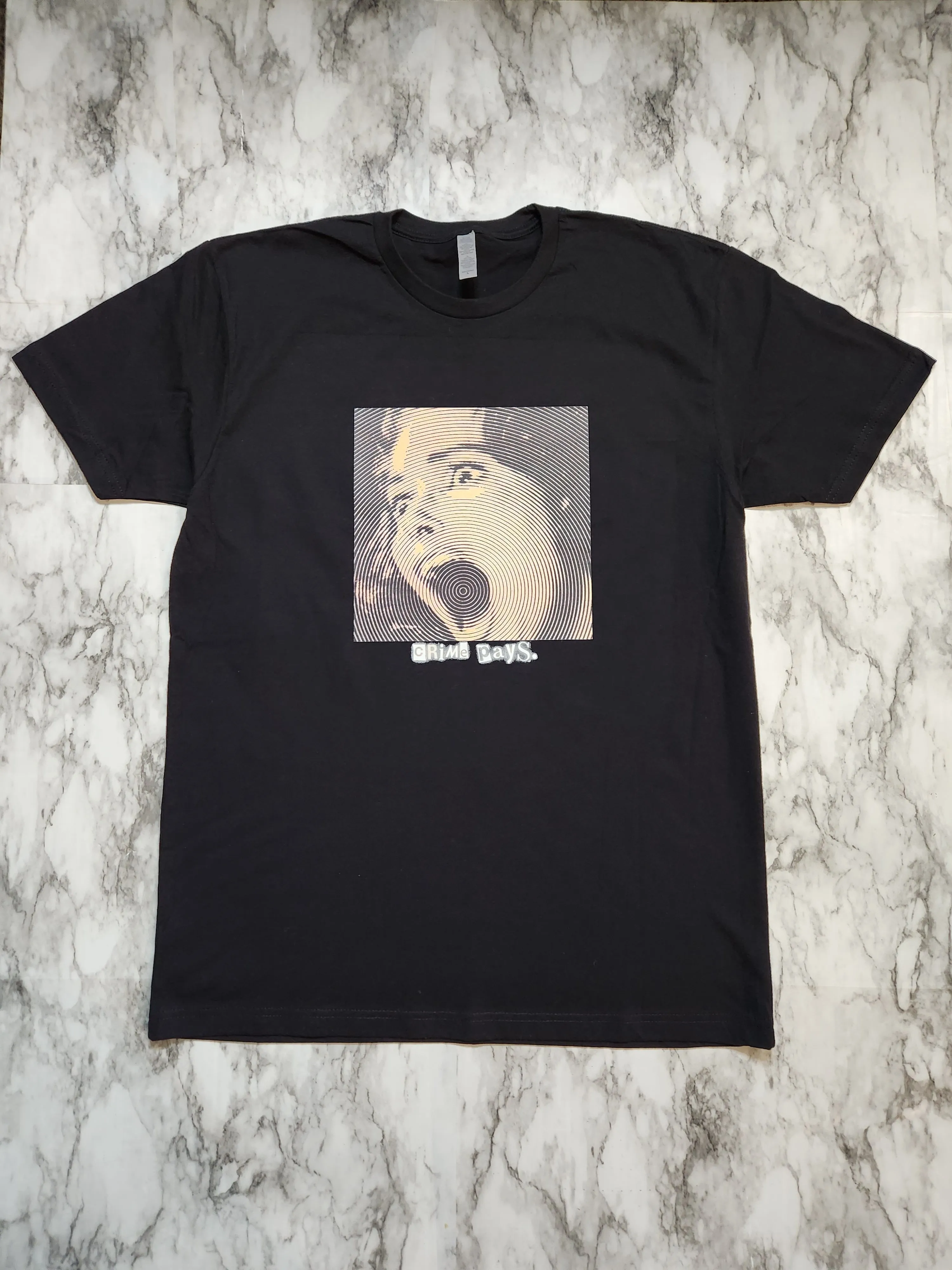 Crime Pays. T-Shirt (Black)