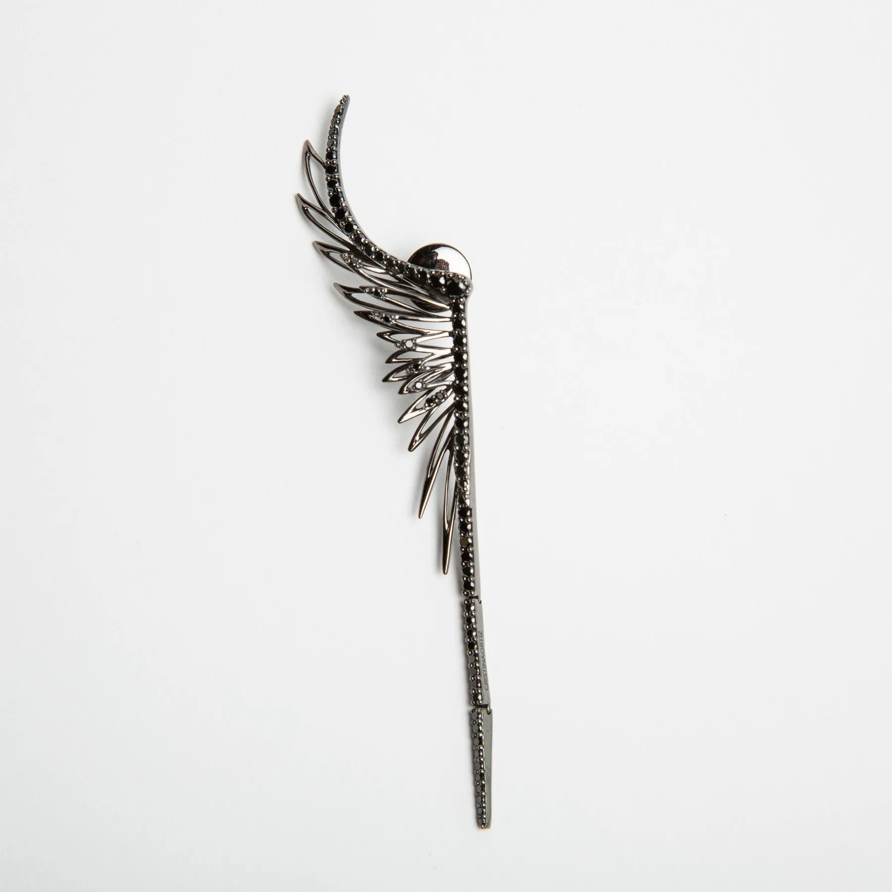 CRISTINA ORTIZ | BLACK DIAMOND WINGED STUD EARRING