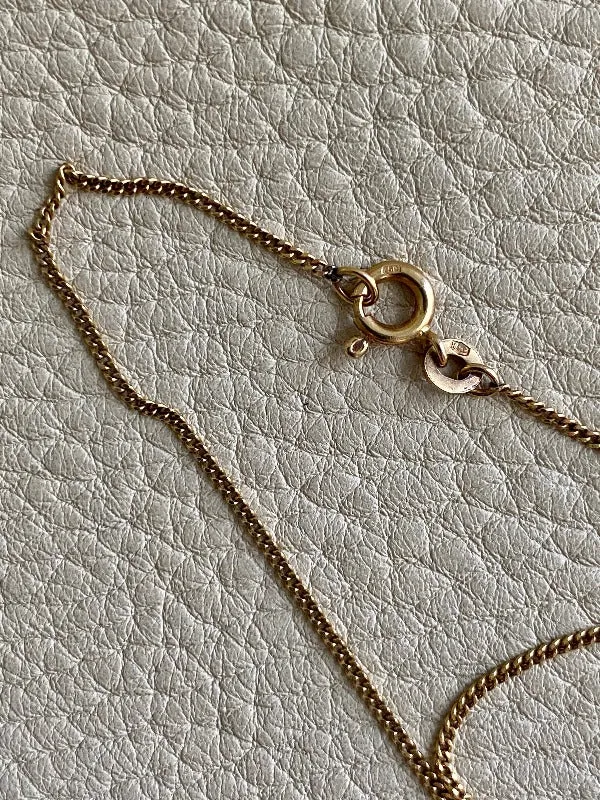 Crystal Swedish pendant necklace - Solid 18k gold - vintage