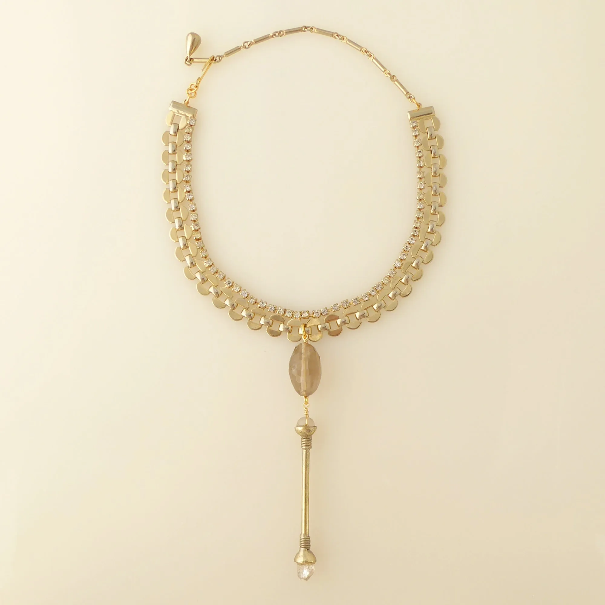 Crystal wand choker necklace