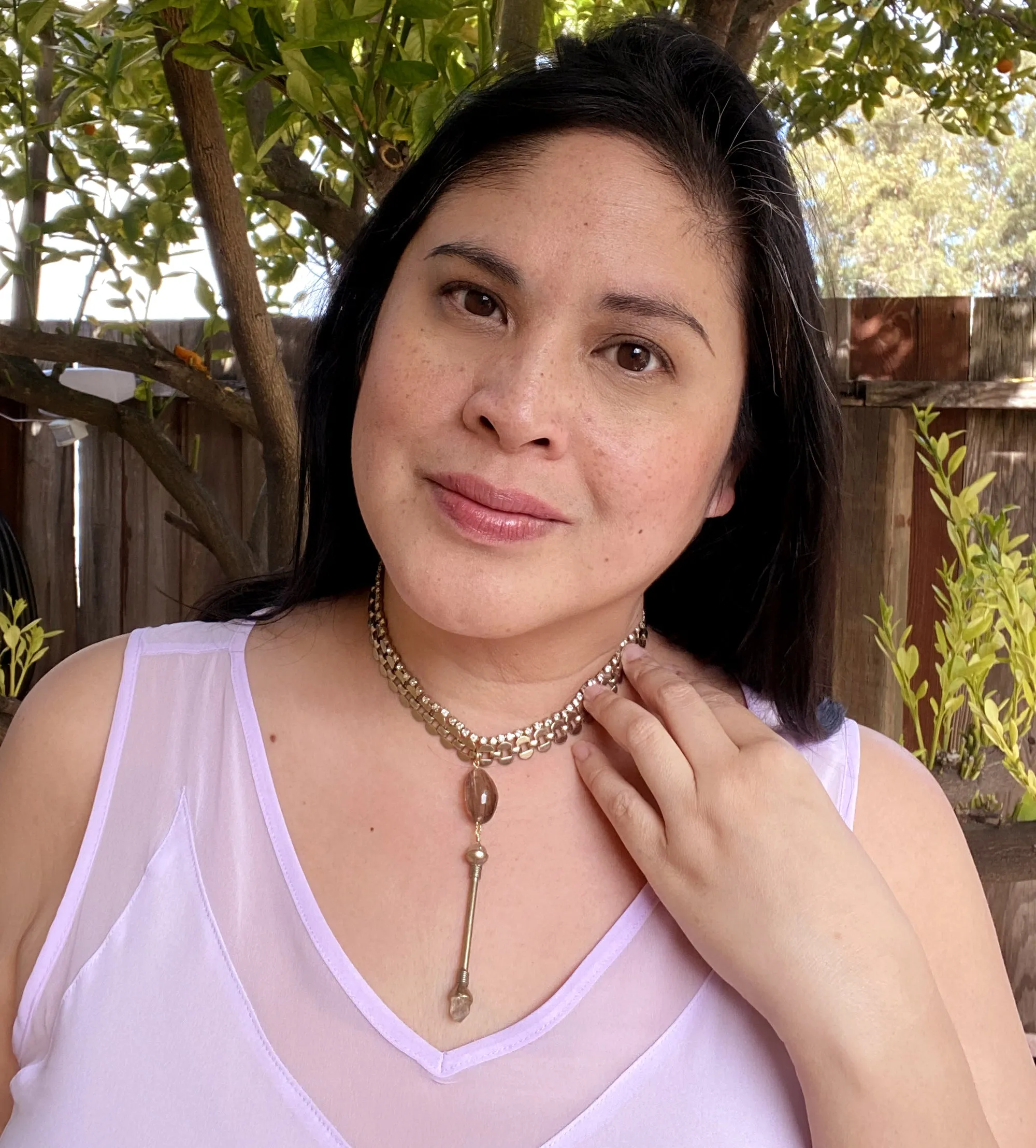 Crystal wand choker necklace