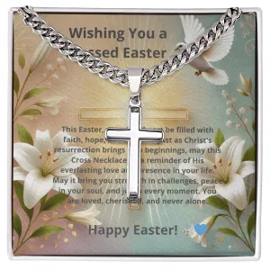 Cuban Link Chain with Engraved Artisan Cross – The Perfect Gift for Every Occasion