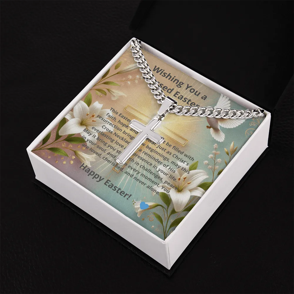 Cuban Link Chain with Engraved Artisan Cross – The Perfect Gift for Every Occasion
