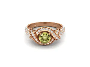 Cubic Zirconia Lemon Quartz Wedding Ring 925 Sterling Silver Promise Ring