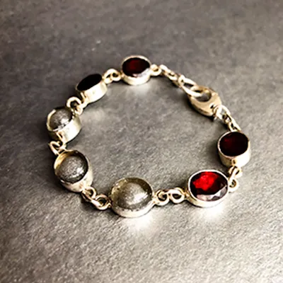 Custom Keepsake and Stone Bracelet - Blood/Breastmilk/Ashes "gem" with choice of 5 stones