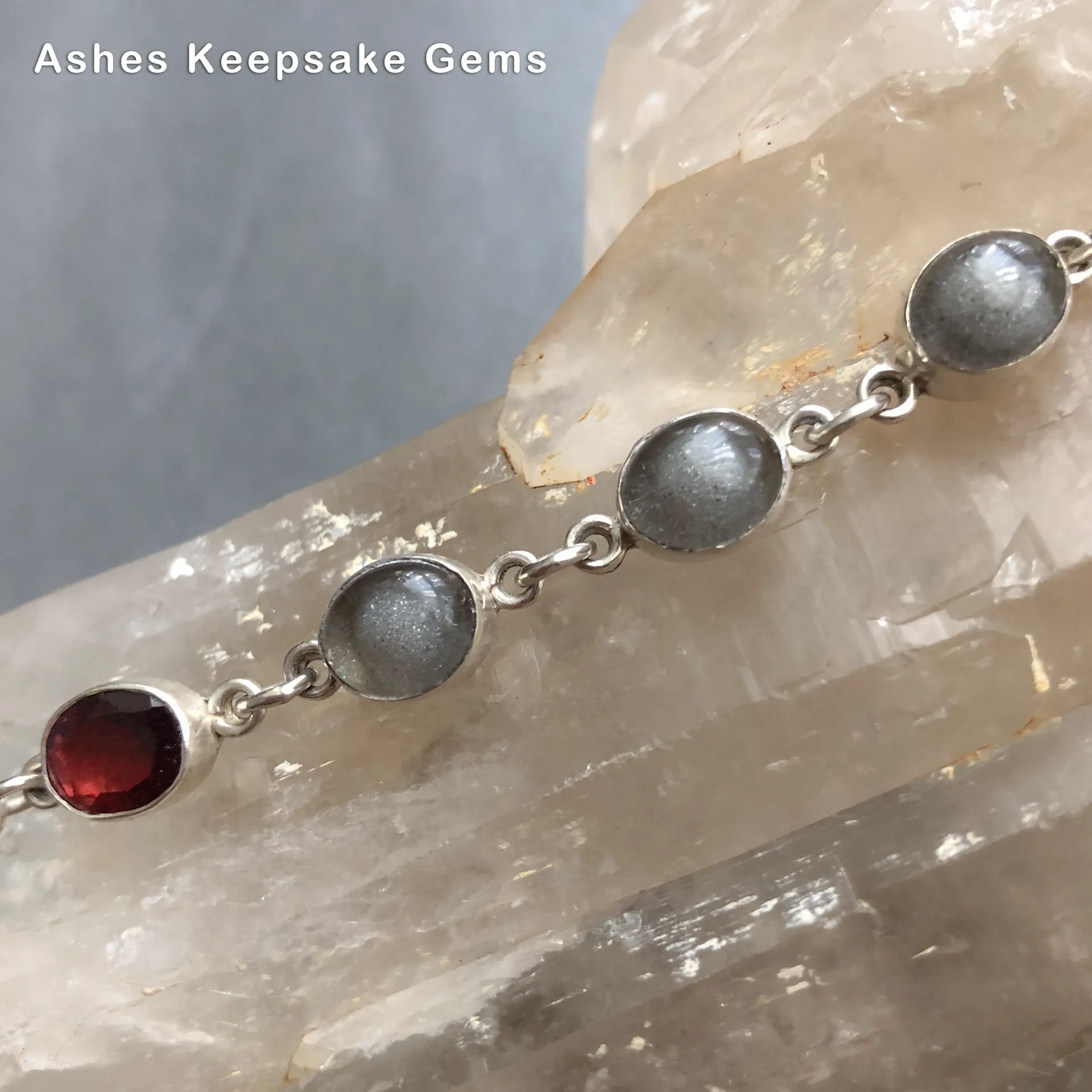 Custom Keepsake and Stone Bracelet - Blood/Breastmilk/Ashes "gem" with choice of 5 stones