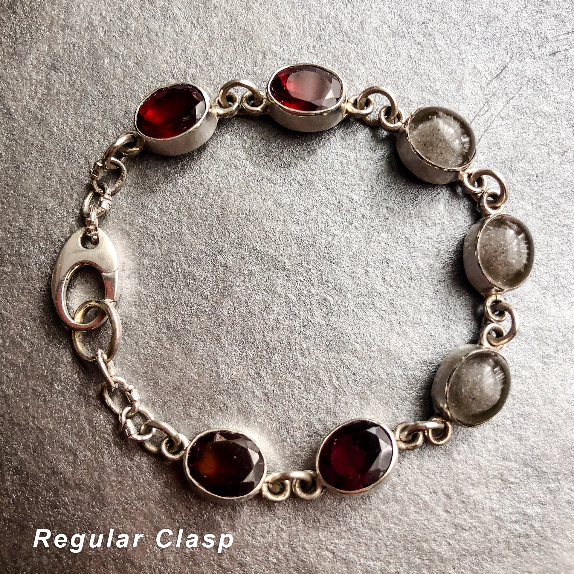 Custom Keepsake and Stone Bracelet - Blood/Breastmilk/Ashes "gem" with choice of 5 stones