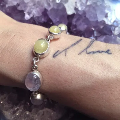 Custom Keepsake and Stone Bracelet - Blood/Breastmilk/Ashes "gem" with choice of 5 stones
