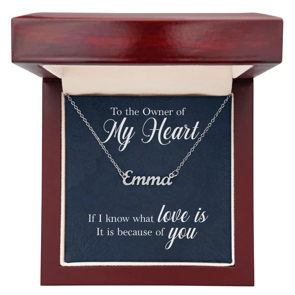 Custom Name Necklace-To the owner of my heart