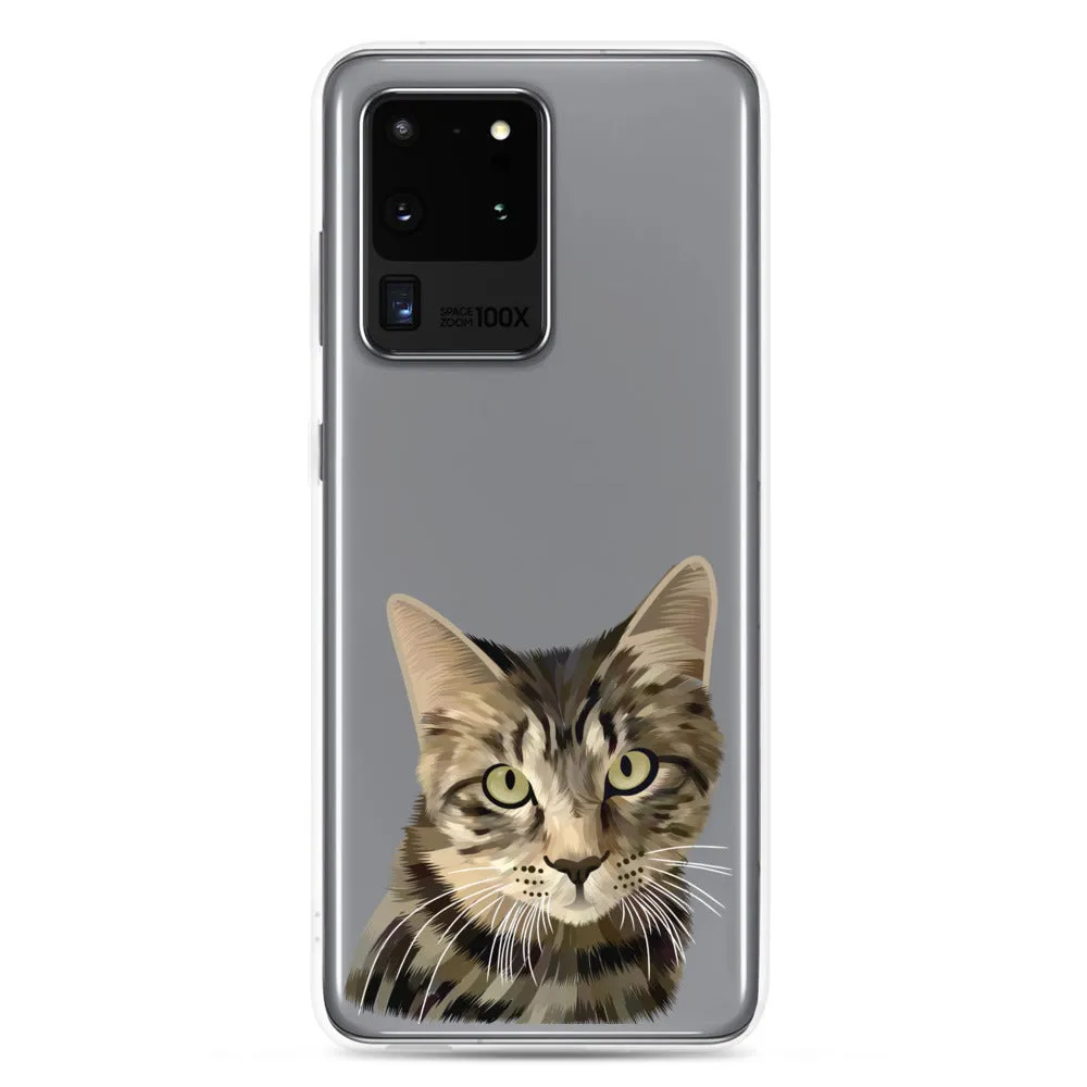 Custom Pet Portrait Samsung Phone Case - Transparent