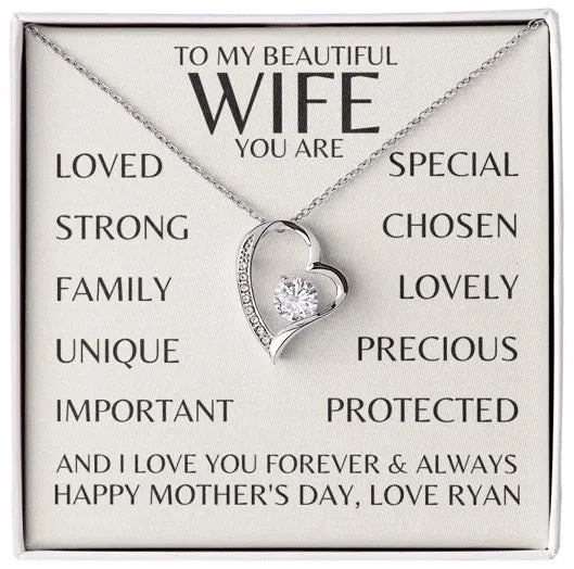 Custom "To" | You Are a Great Mom | Mother's Day Gift | Forever Love Necklace - Customize