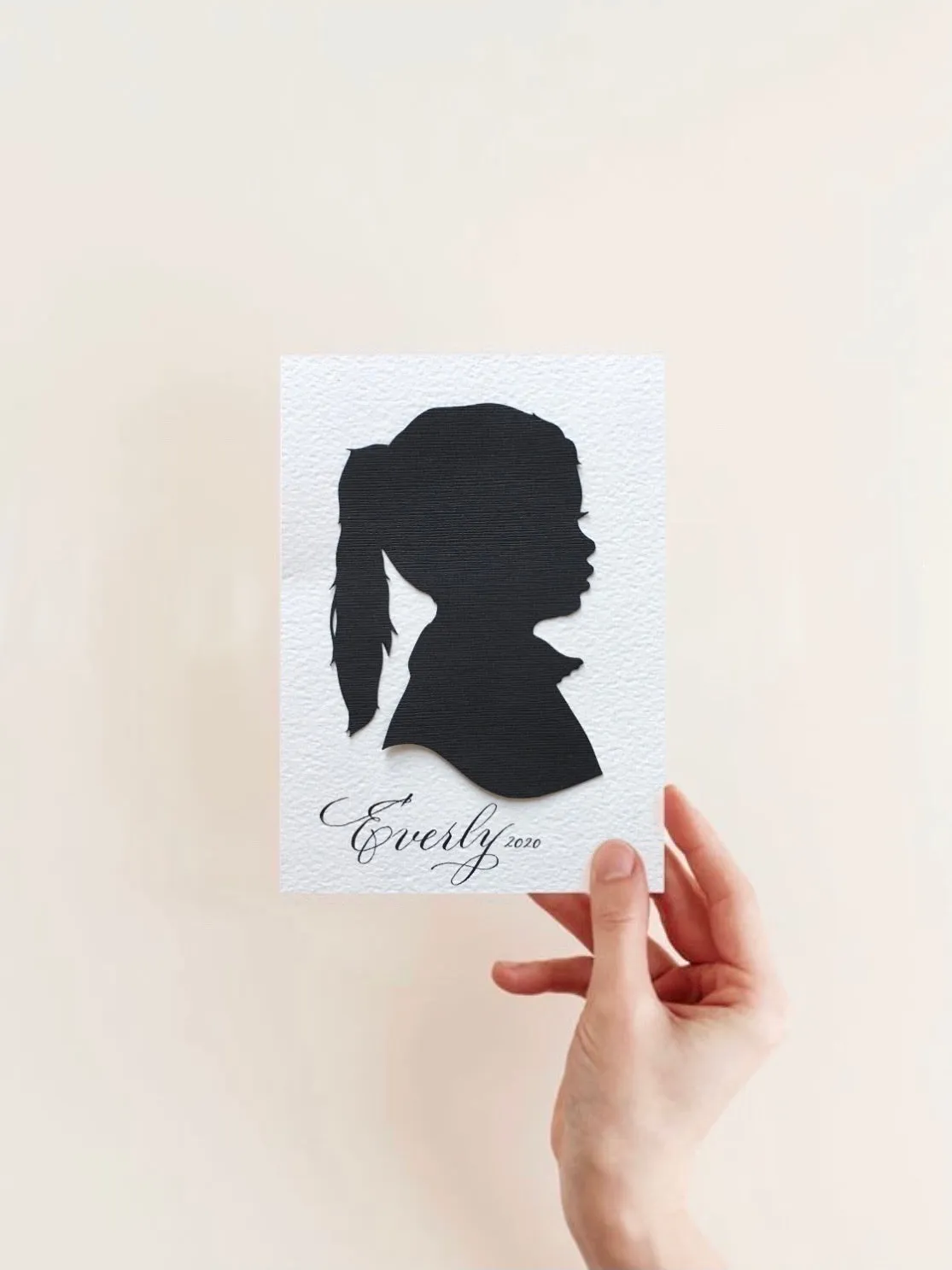Custom Silhouette Portraits - Beveled Oval Glass Framed Silhouette Art