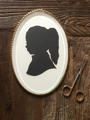 Custom Silhouette Wall Art - Bevel Glass Oval Framed