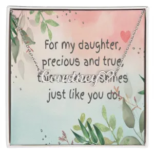 Custom/Personalized Name Necklace   Heart Character (with message card - Gift from Mom to daughter)