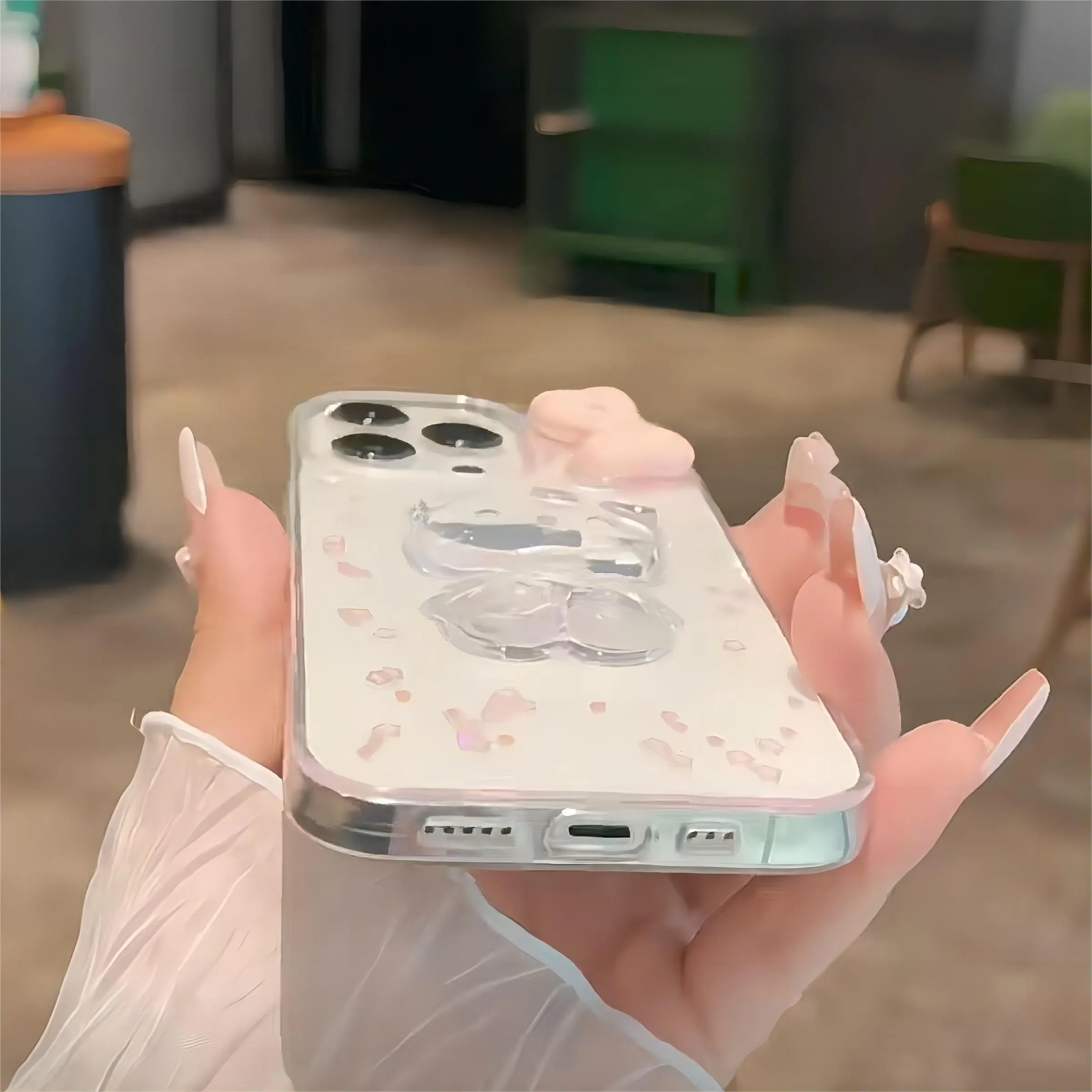 Cute Pink Bowknot Crystal Hello Kitty iPhone Case