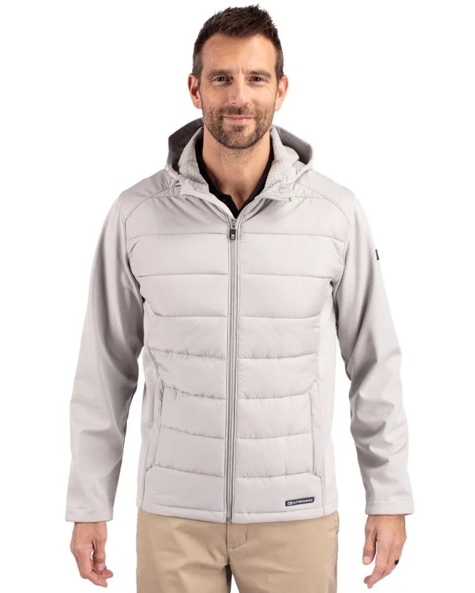 Cutter & Buck Men's Evoke Hybrid Eco Softshell Recycled Full Zip Hooded Jacket