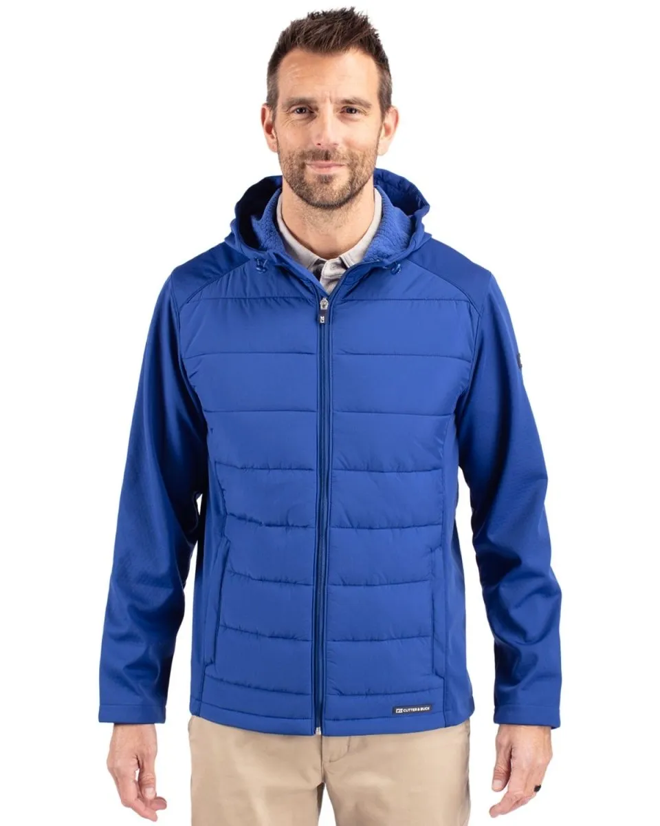 Cutter & Buck Men's Evoke Hybrid Eco Softshell Recycled Full Zip Hooded Jacket