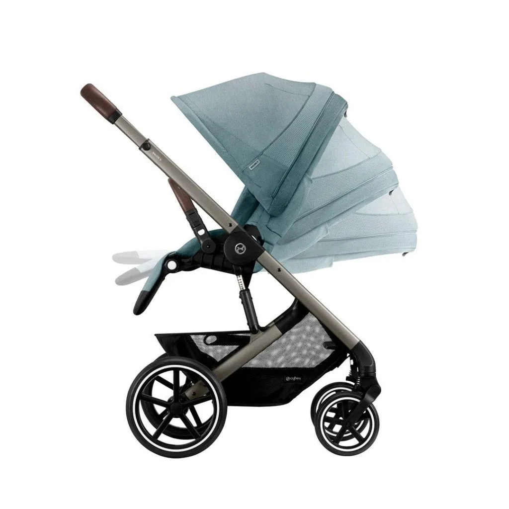 CYBEX BALIOS S Travel System Luxury Bundle with CLOUD T and Gold Footmuff - Sky Blue