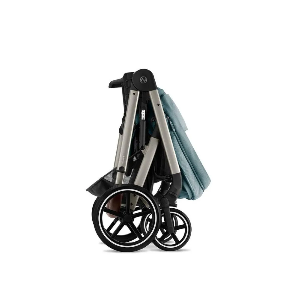 CYBEX BALIOS S Travel System Luxury Bundle with CLOUD T and Gold Footmuff - Sky Blue
