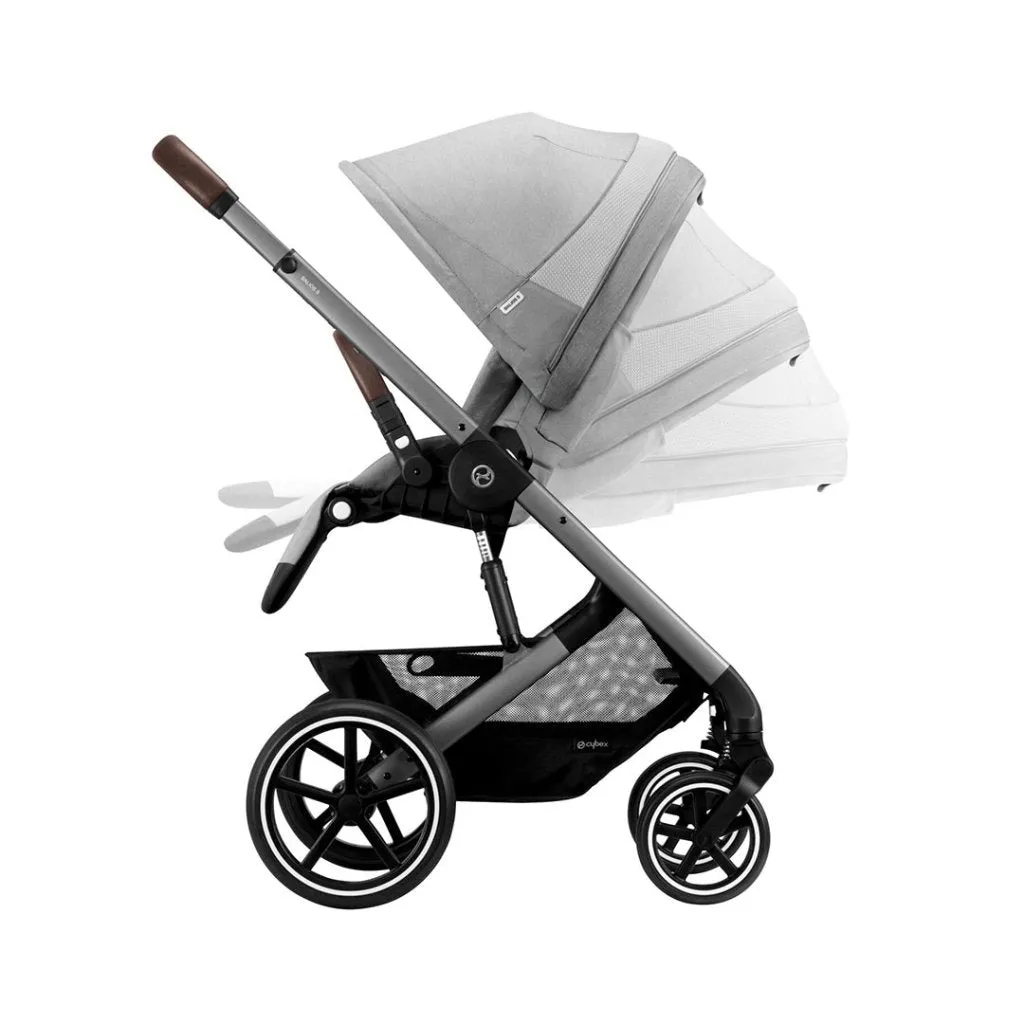 CYBEX BALIOS S Travel System Luxury Bundle with CLOUD T and Snogga Footmuff - Lava Grey