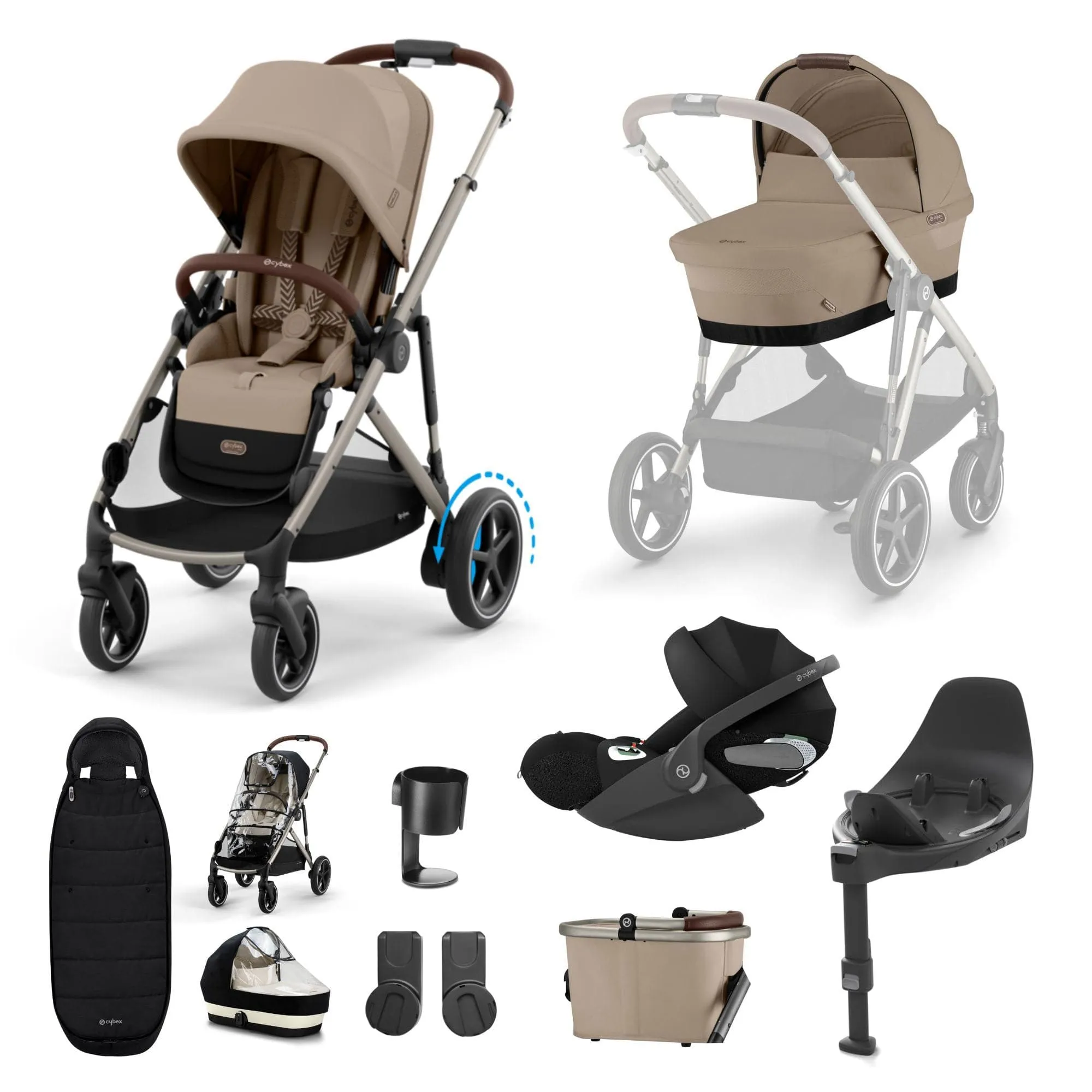 Cybex eGazelle S Luxury Bundle in Almond Beige