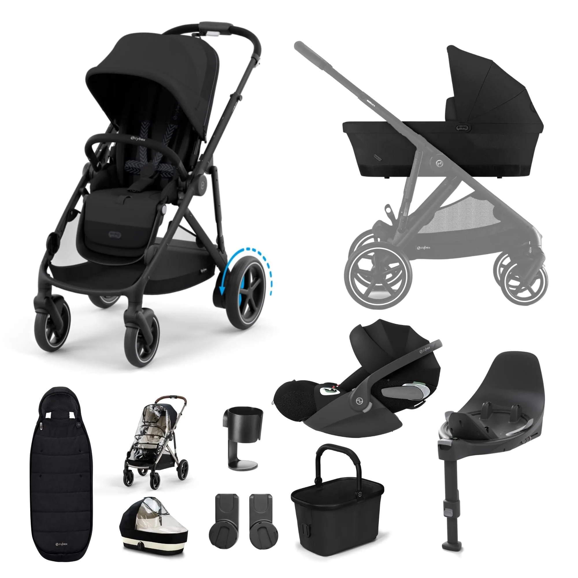 Cybex eGazelle S Luxury Bundle in Moon Black