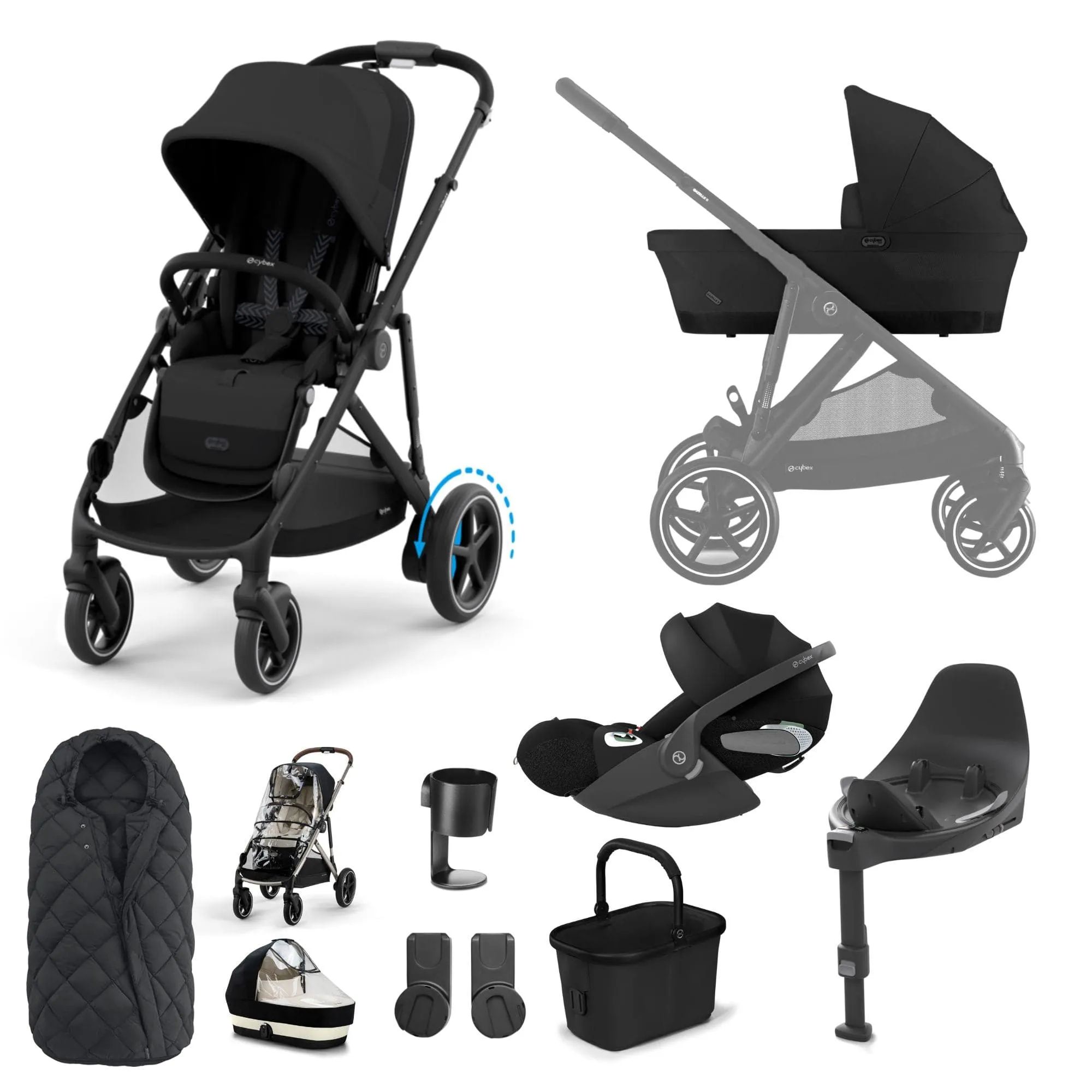 Cybex eGazelle S Luxury Bundle in Moon Black