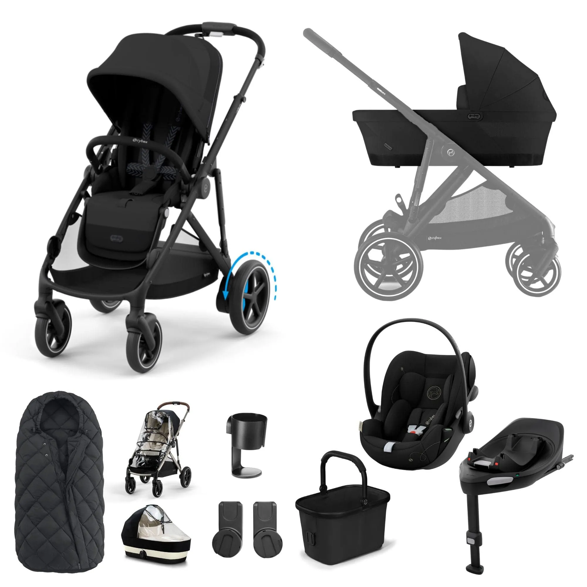 Cybex eGazelle S Luxury Bundle in Moon Black