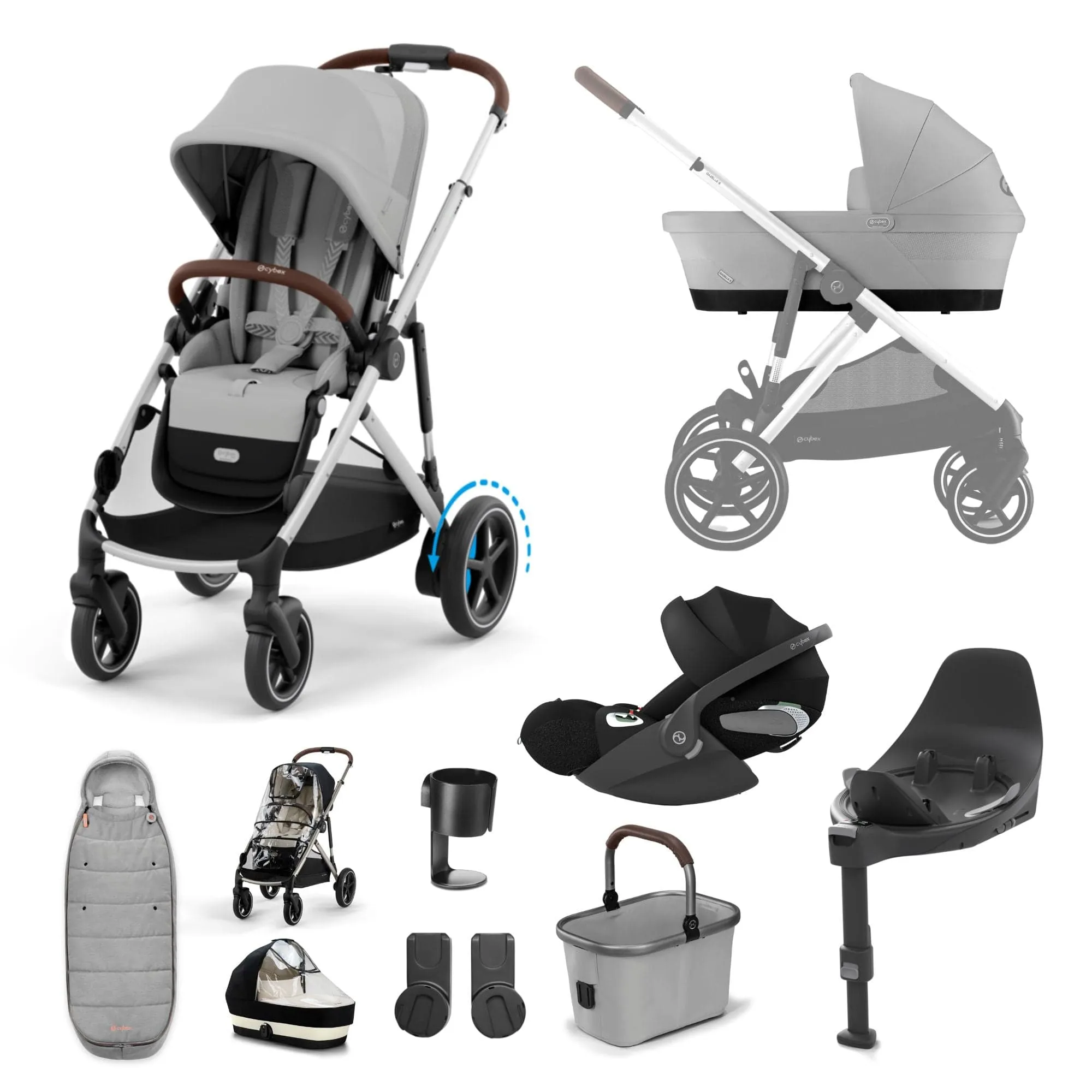Cybex eGazelle S Luxury Bundle in Stone Grey