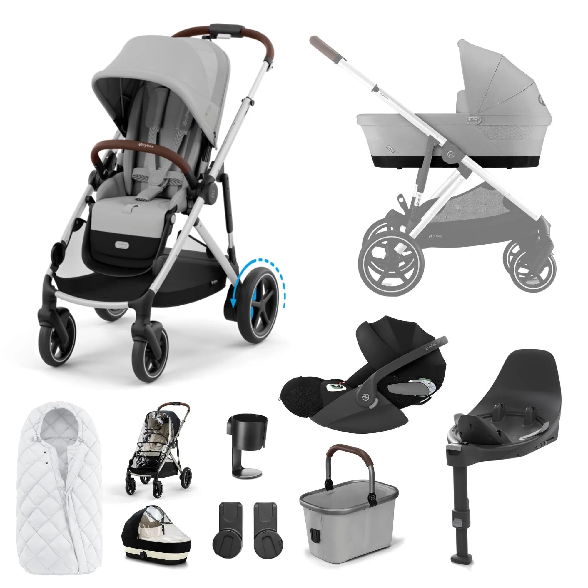 Cybex eGazelle S Luxury Bundle in Stone Grey