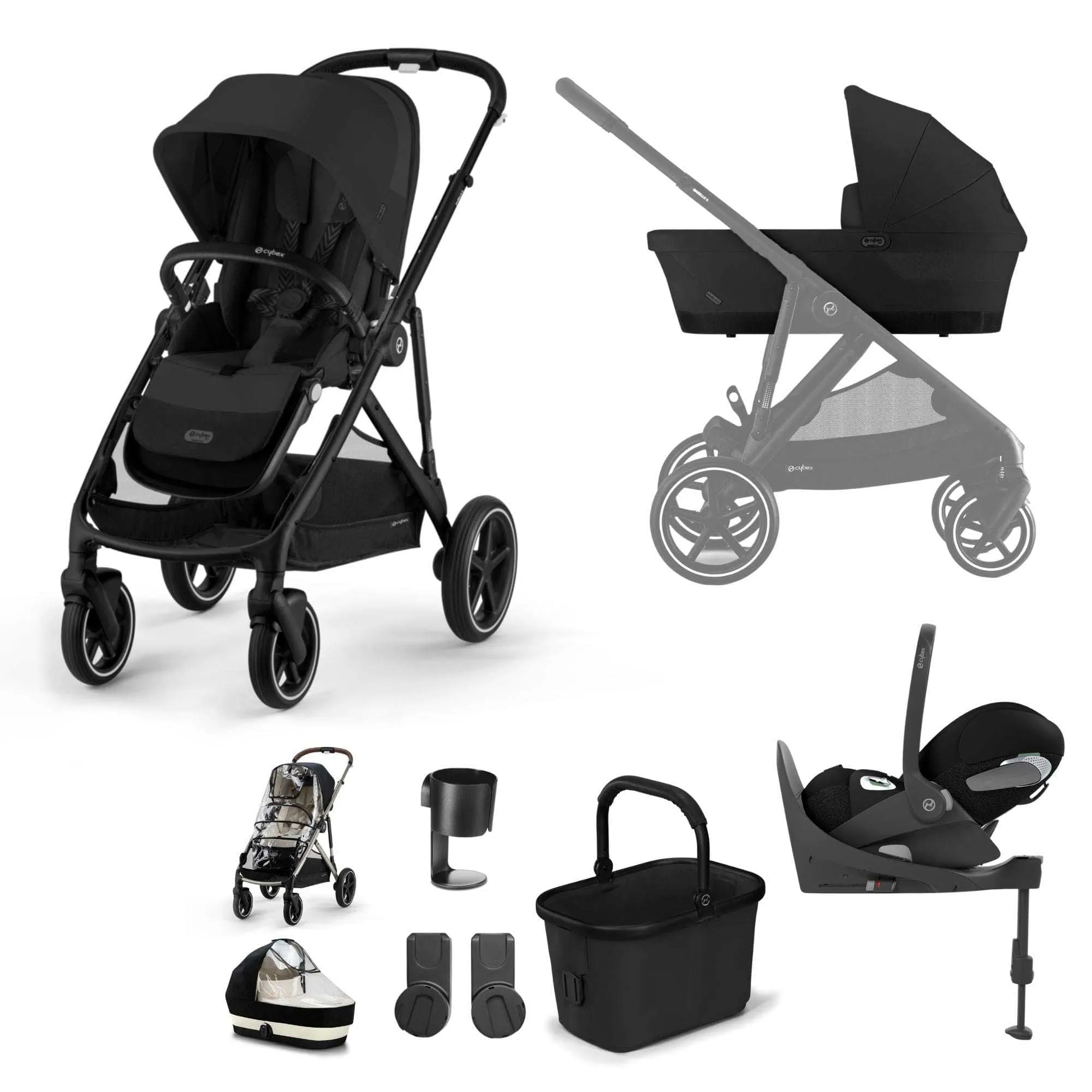 Cybex Gazelle S Luxury Bundle in Black/Moon Black