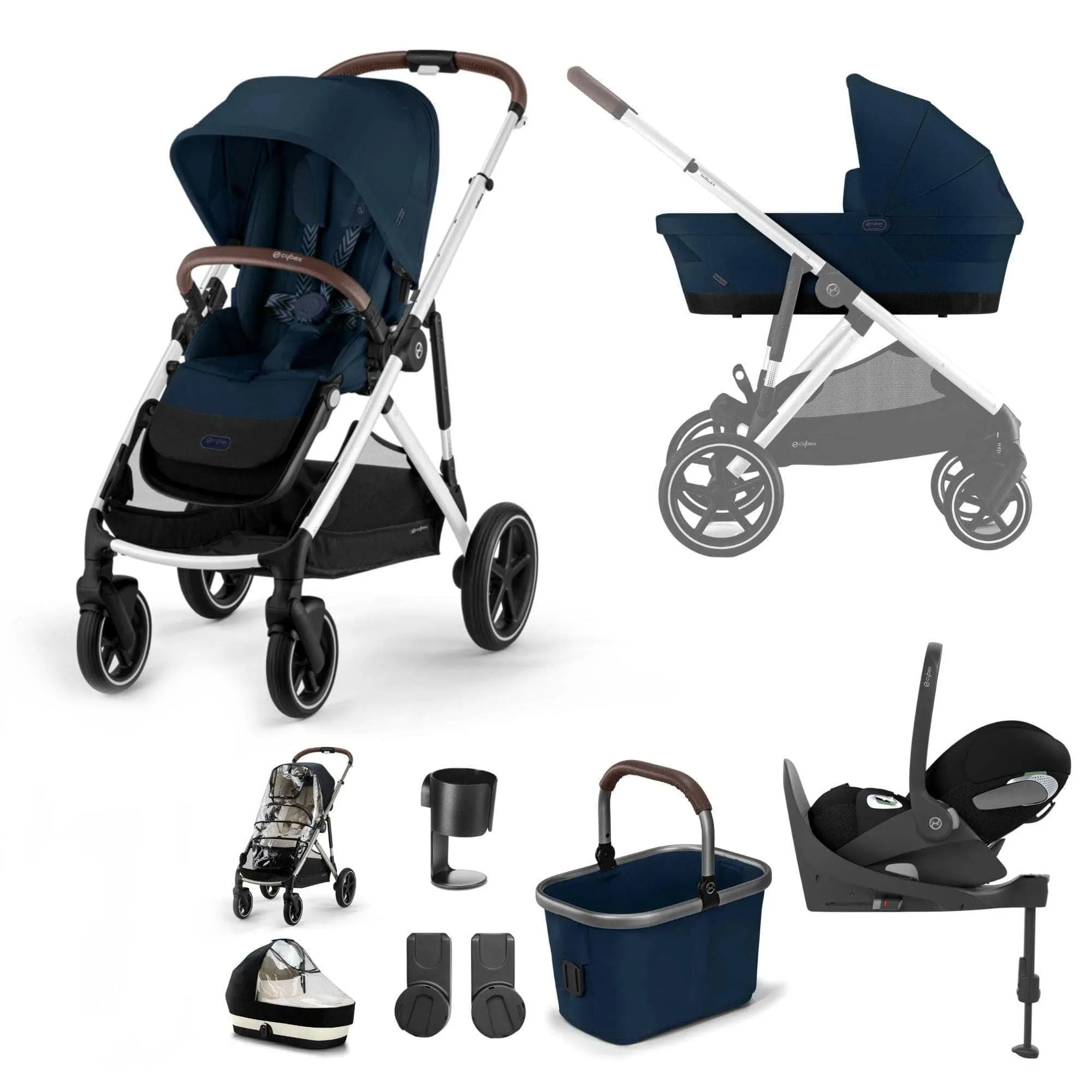 Cybex Gazelle S Luxury Bundle in Silver/Ocean Blue