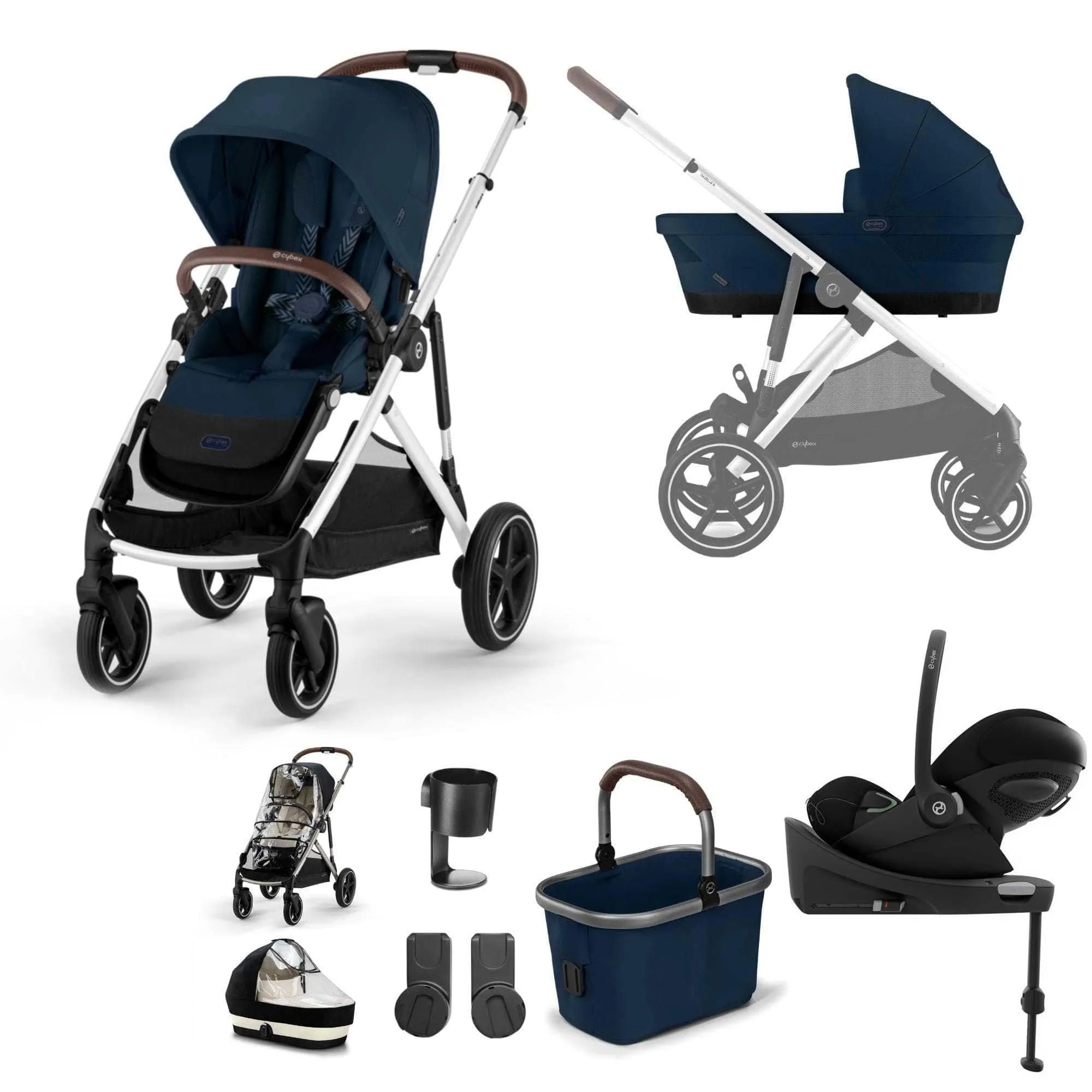 Cybex Gazelle S Luxury Bundle in Silver/Ocean Blue
