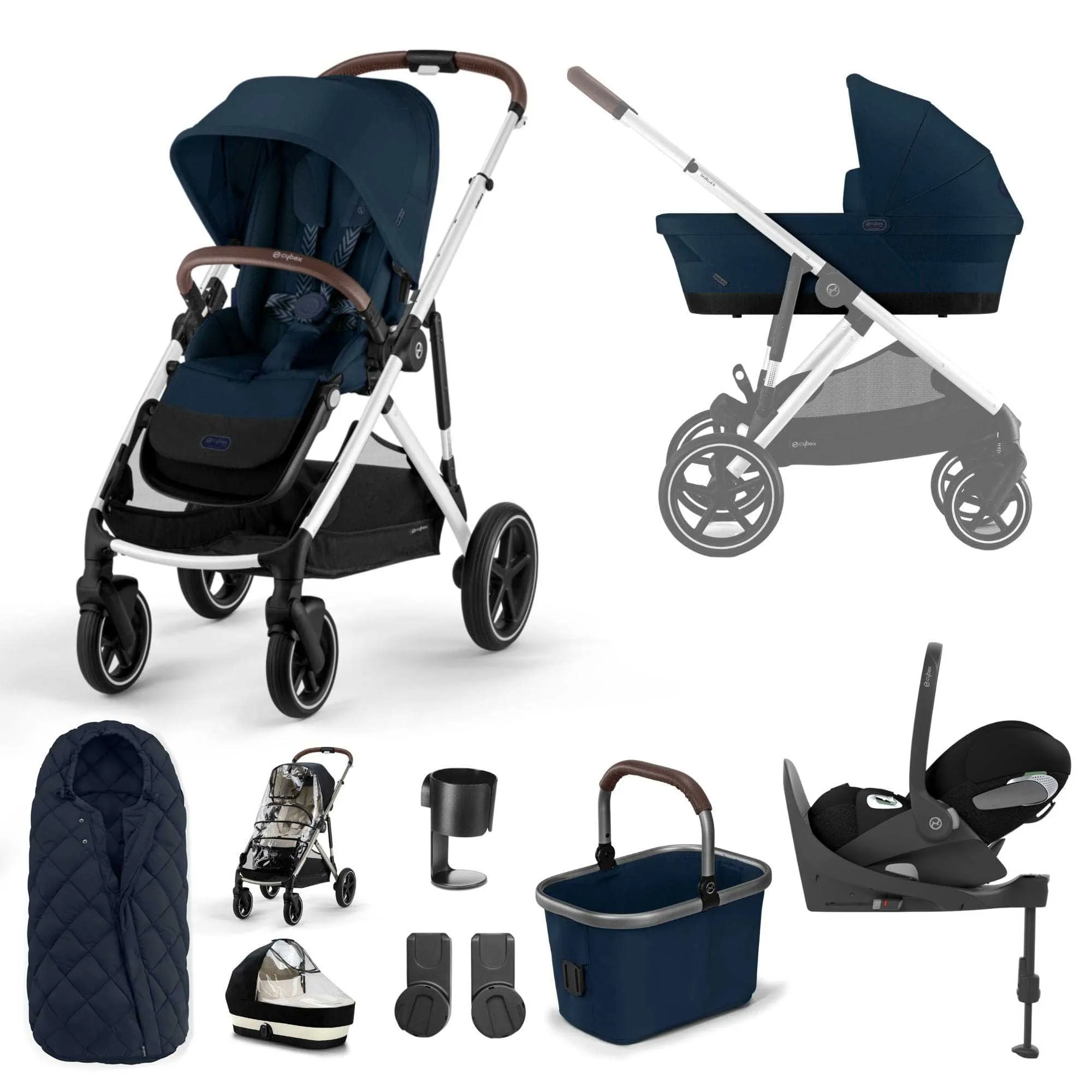 Cybex Gazelle S Luxury Bundle in Silver/Ocean Blue