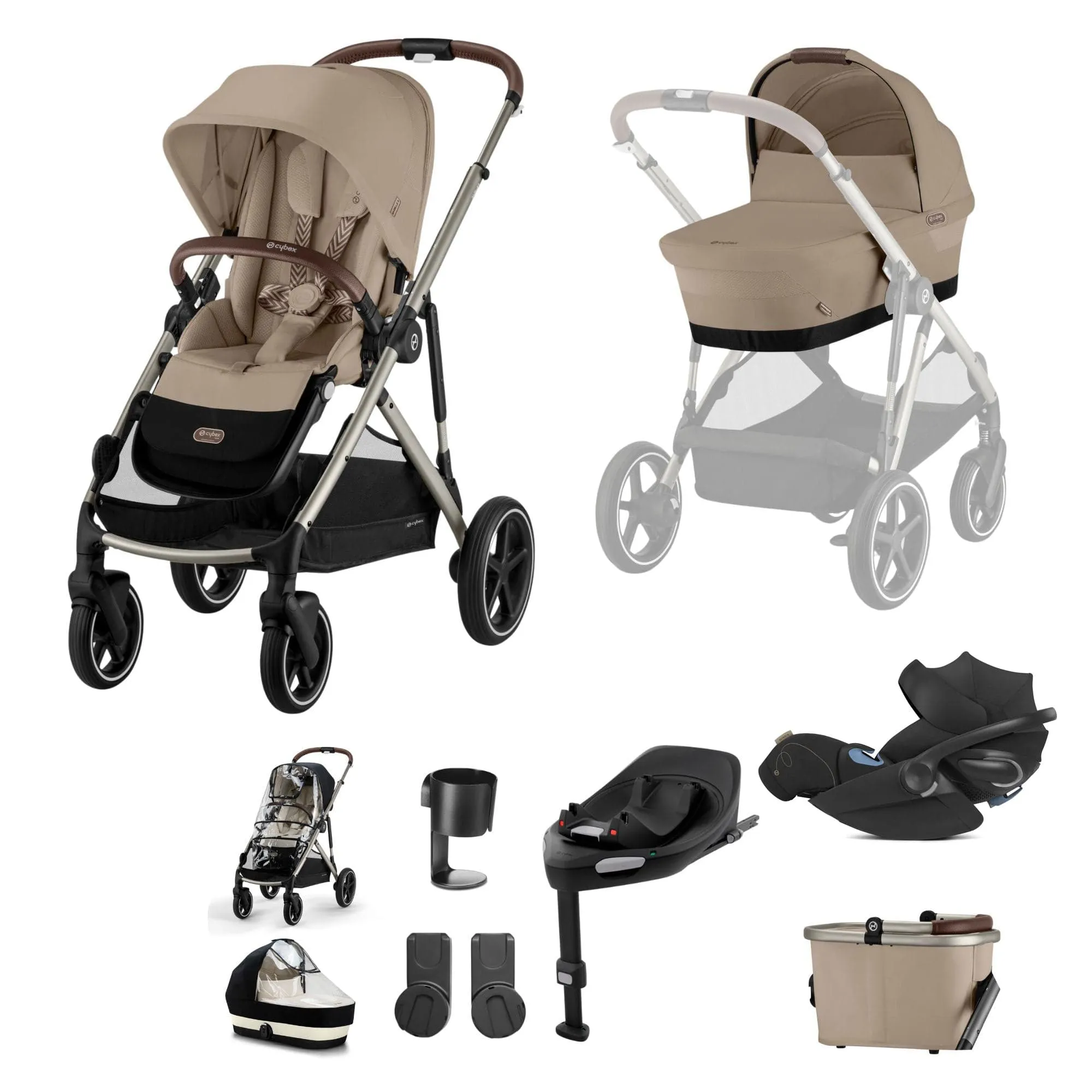 Cybex Gazelle S Luxury Bundle in Taupe/Almond Beige