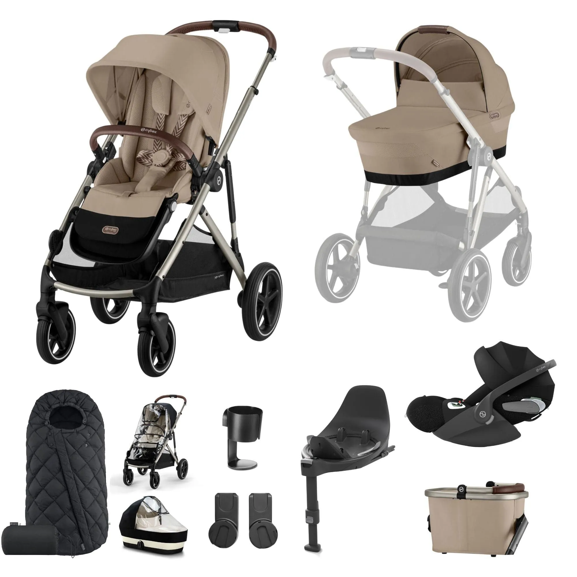 Cybex Gazelle S Luxury Bundle in Taupe/Almond Beige
