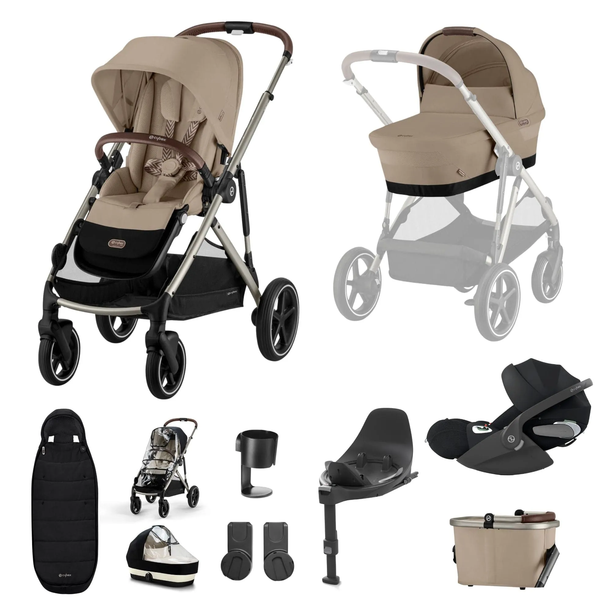 Cybex Gazelle S Luxury Bundle in Taupe/Almond Beige