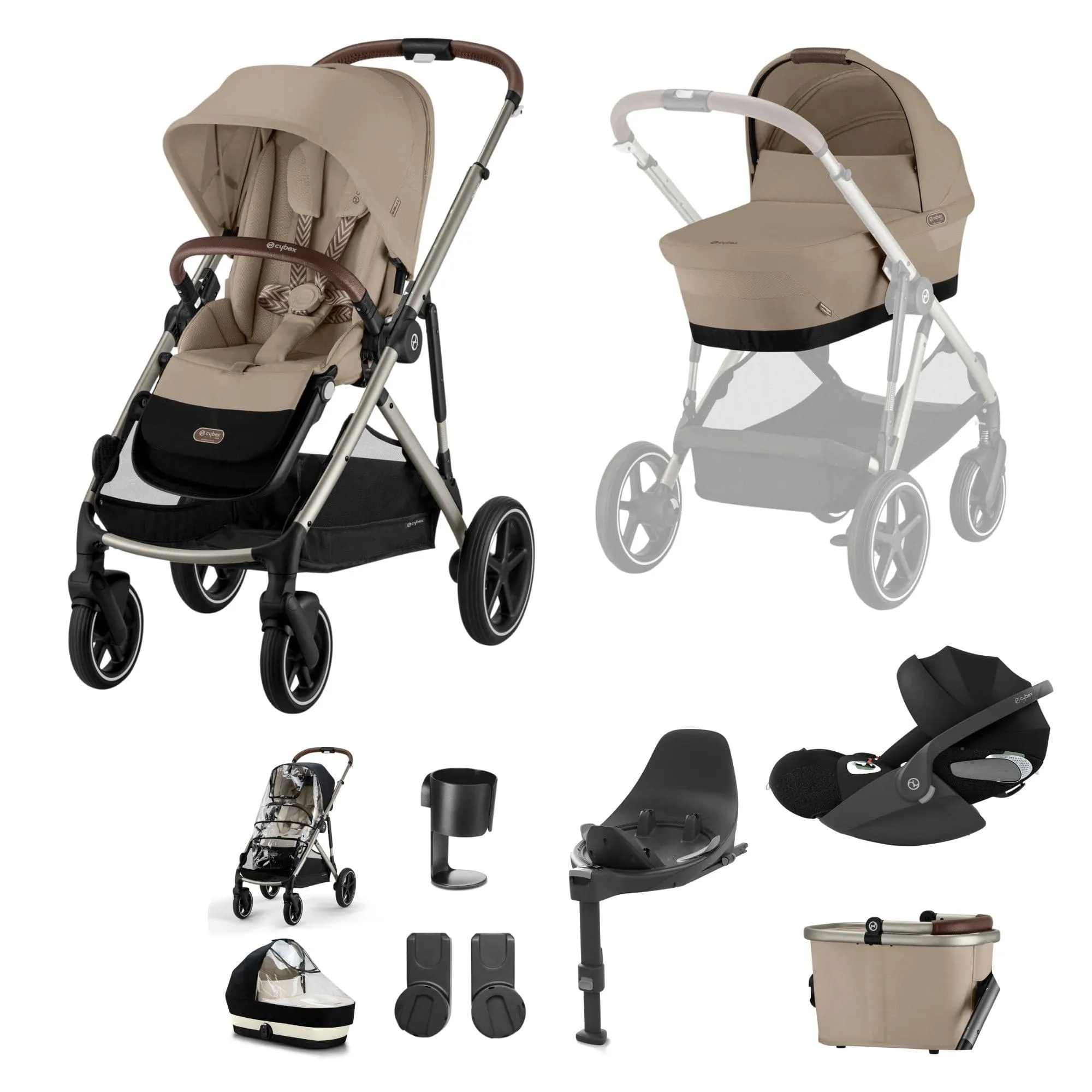 Cybex Gazelle S Luxury Bundle in Taupe/Almond Beige